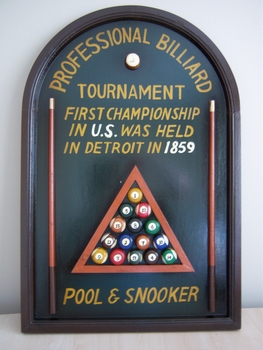 Biljard pubbord houten wandbord pool en snooker