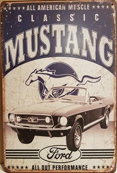 Mustang classic metalen wandbord all american muscle