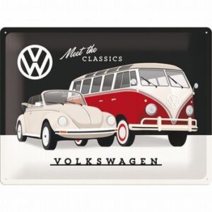 Volkswagen kever bulli reclamebord VW classics reliëf