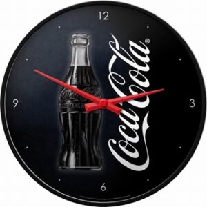 Coca cola wandklok zwart reclameklok