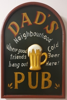 Dads neigbourhood pub pubbord houten wandbord