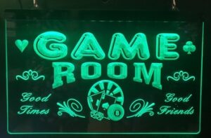 Game room groene ledlamp good times good friends