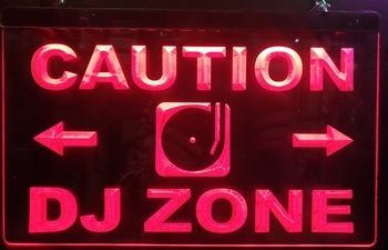 Caution DJ zone ledlamp rode verlichting