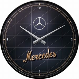 Mercedes Benz wandklok silver gold