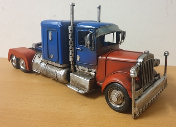 Amerikaanse truck metalen miniatuur Blauw rood