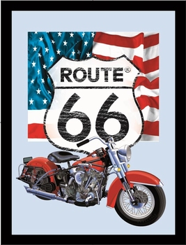 Route 66 motor spiegel Amerikaanse vlag