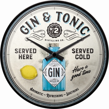 Gin & tonic wandklok served here