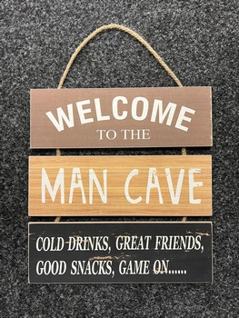 Welcome to man cave houten bord