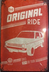 Volkswagen origininal ride reclamebord Golf reliëf