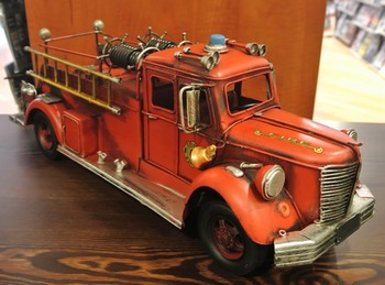 Brandweer auto metalen miniatuur groot fire dept