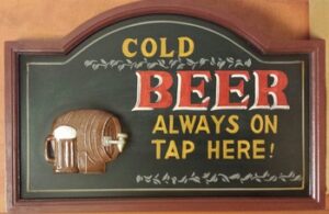 Cold beer houten pubbord always on tap