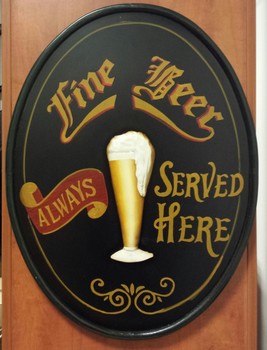 Fine beer houten pubbord served here pubsign
