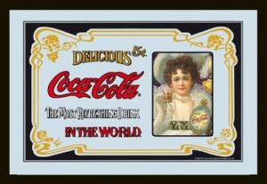Coca cola nostalgische spiegel vrouw