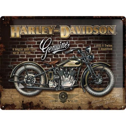 Harley Davidson v-twin motor reclamebord metaal