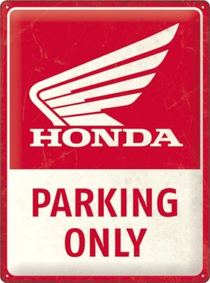 Honda parking only reclamebord metalen wandbord relief