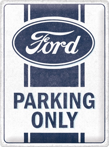 NA23339 Ford parking only metalen wandbord met relief 40x30cm
