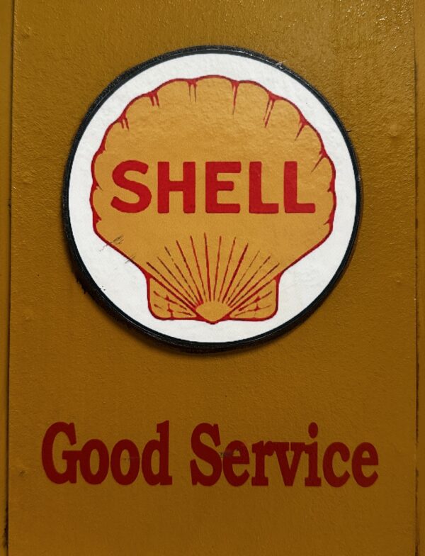 Shell Gele pomp klein houten kast - Afbeelding 8