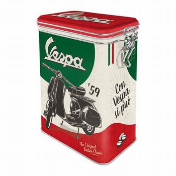 Vespa classic clipbox voorraadblik Italian legend reclame blik