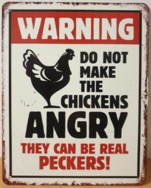 Angry chicken kippen wandbord
