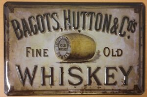 Bagots hutton whiskey reclamebord