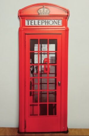Engelse telefooncel metalen wandbord