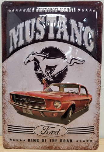 Ford mustang rood reclamebord