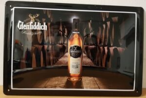 Glenfiddich fles metalen reclamebord