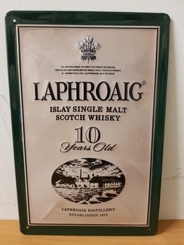 Laphroaig scotch whisky reclamebord