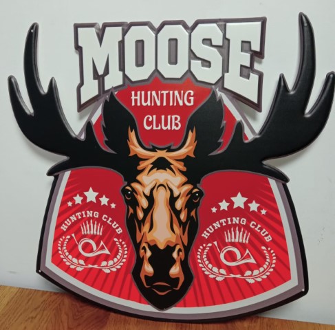 Moose hunting eland wandbord