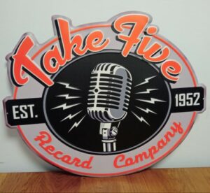Take five record studio reclamebord
