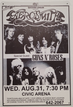 Aerosmith gunsnroses concert wandbord