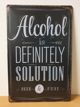 Alcohol definitely solution wandbord