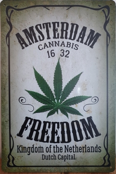 Amsterdam Cannabis Freedom wandbord