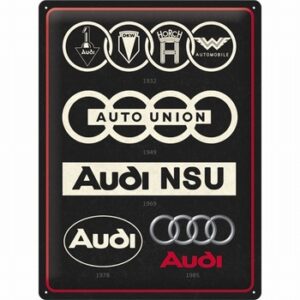Audi logo evolution reclamebord