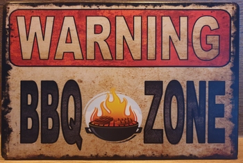 BBQ Zone Reclamebord metaal