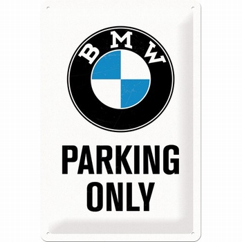 BMW parking only reclamebord