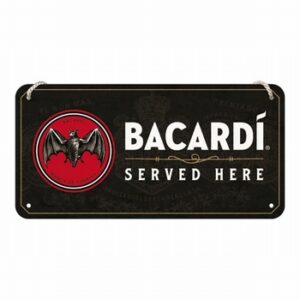 Bacardi served here metalenbord