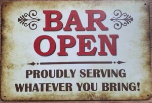 Bar open proudly bord