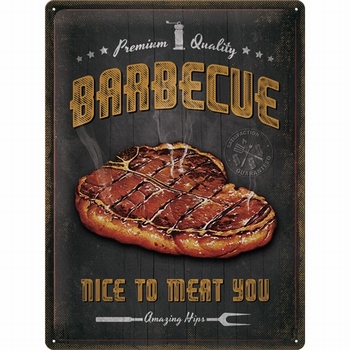 Barbecue bbq meat reclamebord