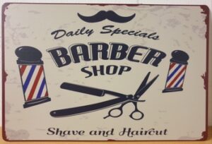 Barber shop kappers wandbord