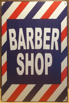 Barber shop reclamebord metaal