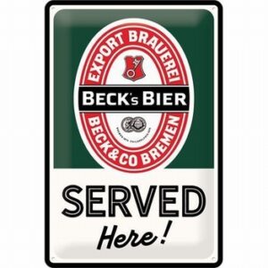 Becks bier metalen reclamebord