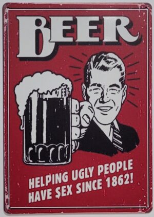 Beer helping Ugly Reclamebord