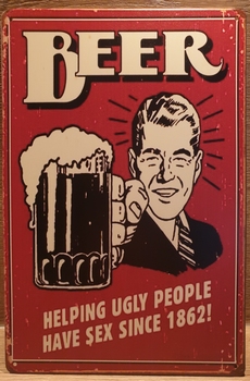 Beer helping Ugly Reclamebord