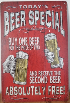Beer special metalen wandbord