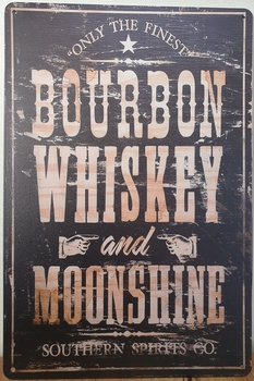 Bourbon Whiskey Moonshine Reclamebord