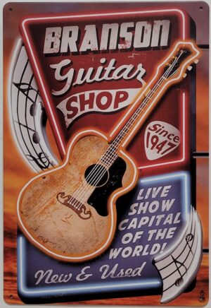 Branson's Gitaar shop wandbord