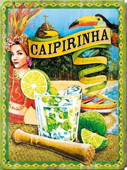Caipirinha cocktail relief wandbord