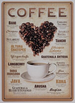 Coffee Bonen hart Reclamebord