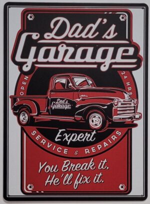 Dad's Garage Reclamebord metaal